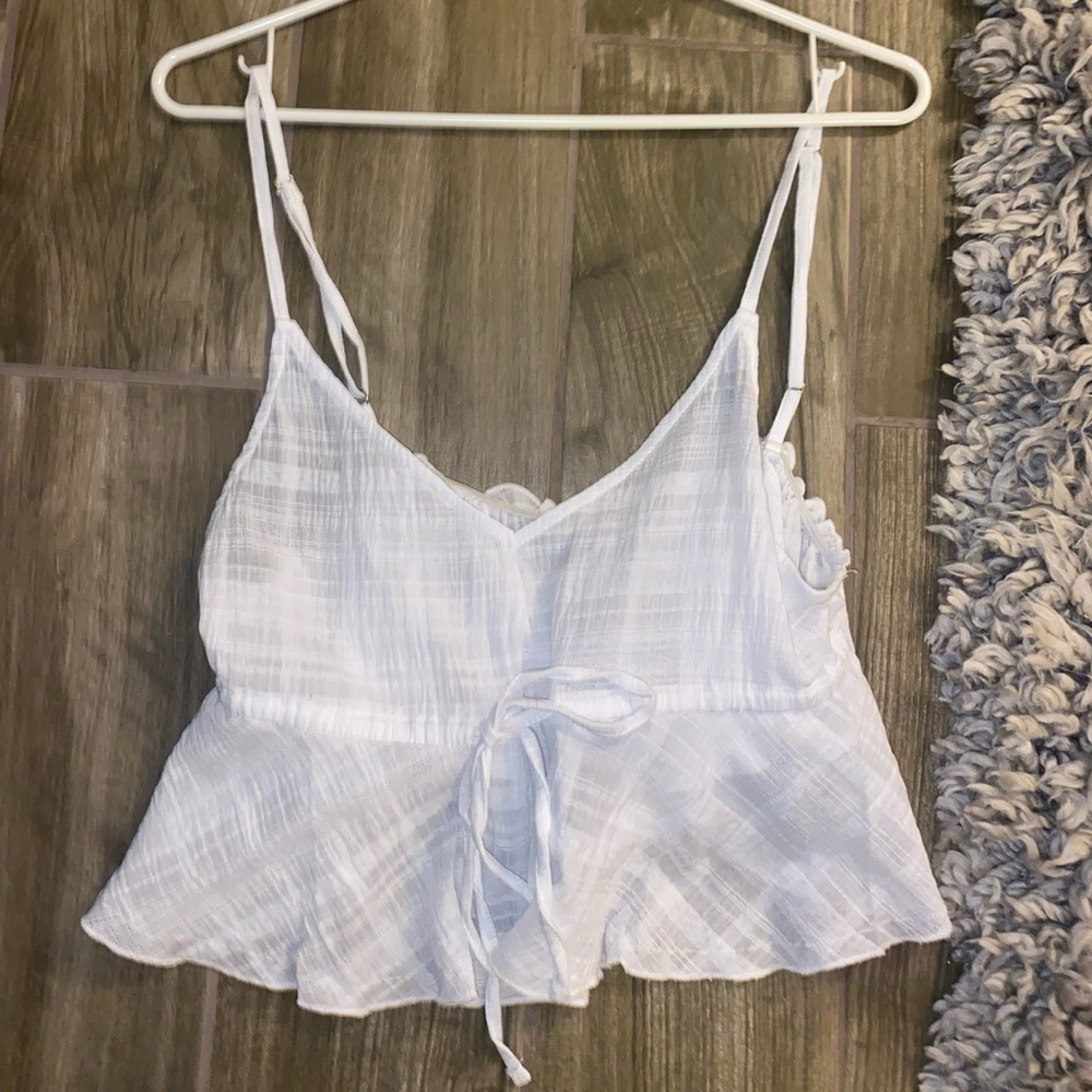 White cropped tank top